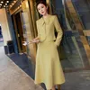 Tvådelklänning Spring 2023 Autumn Formal Ladies Green Blazer Women Business Suits With Set Work Wear Office Uniform stor kjoljacka 230307