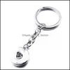 Keychains Lanyards Noosa 청크 스냅 버튼 펜던트 보석 18mm 스냅 버튼 키 체인 키 링 남성용 여성 링 배달 FA DHMXA