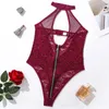 Seksowne set Ellolace Bodysuit Koronki dla kobiet -fitness Body Deepv bieliźnie kantar