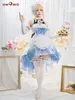 Anime Costumes In Stock UWOWO Game Genshin Impact Traveler Lumine Cosplay Come Fanart Maid Ver Lumine Cosplay Maid Dress Halloween Come Z0301