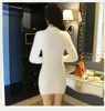 Casual Dresses Imitated Mink Wool Sweater Dress For Year 2023 Autumn Winter Woman Sexy Mini Bodycon Long Sleeve Top Vestidos