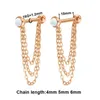 Charm 16G Helix Cartilage Tragus Barbell with Chain Earrings piercing Stainless Steel Ball Stud Earring Men Women Tassel Chain jewelry G230307