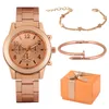 Orologi da polso Orologio da polso di lusso Set Moda Donna Abito da polso Orologi al quarzo casual Relógios Femininos Regalo per donna Fidanzata He