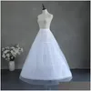 Petticoats Women White Wedding Petticoat 3 Hoops Double Layer Bridal Crinolines With Tle Netting Underskirt Half Slips For Ball Gown Dhb3C