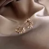 Charm koreansk ny design mode smycken utsökta koppar inlay färg zirkon blomma blad girland kvinnor örhängen g230307