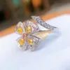 Cluster Rings DIWENFU 925 Sterling Silver Real Topaz Jewelry Ring For Women CN(Origin) Wedding Bands Bohemia Engagement