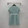 مصمم فساتين مدرج Milan Dress 2023 Spring Summer O Drick Short Sleeve Fashion Marle نفس النمط النسائي JLSA