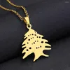 Hänge halsband mode libanon karta hängen för kvinnor män guld färg/silver färg rostfritt stål fest födelsedag smycken