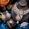 Pendientes de collar Set Kellybola Dubai African 4pcs Flor de lujo Bangle Ring Sets Joyería de moda para mujeres Bijoux Femme