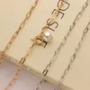 Pendanthalsband Fashion Bead Halsband Clasp Pearl For Women Metal Charm Choker Gold Silver Color Clavicle Chain Jewelrypendant