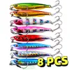 Baits Lures 8 Pcslot Jigging Lure Fishing Metal Spinner Spoon Fish Bait Jigs Japan Tackle Pesca Bass Tuna Trout Set 230307