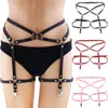 Suspenders Harajuku Style Pu Leather Belt Garter Integrated Hiphop Nightclub Show Sexy Leg Loop Clip 230307