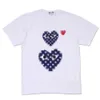 Projektantka koszulka T-shirty cdg com des garcons Big Blue Heart Mens Play T-shirt tee biała marka XL z małym sercem
