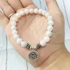 Strand MG0300 디자인 Moonstone Lotus Bracelet Divine Love Chakra Healing Natural Stone Jewelry Wholesale