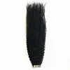 몽골 인간 머리 확장에 아프리 키키 곱슬 테이프 40pcs 묶음 당 100 그램 remy hair skin wefts