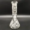 2023 MAIDY BONG GLASS 20 cm 8 cali świecący w ciemnej białej czaszce wodnej Rura wodna Bong Bong Bong 14 mm w dół łodygi i miska 2 na 1 gotowe do użycia