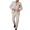 メンズスーツエレガントなビジネスフォーマンフォーマンフォーマンウェディングブリデュルームを着る男性ブレザーファッションカスタムツーピースジャケットパンツコスチュームhomme