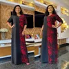 Ubranie etniczne Autumn African 2023 SURYS FOR WOMEN DASSIKI BAZIN Riche Maxi Dress Leopard Patchwork Dubai Modna moda elegancka Abaya