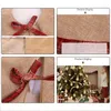 Aktion für Weihnachtsdekorationen! Baumrock 48 Zoll Sackleinen rot kariert Röcke mit Rüschenbesatz für Weihnachten