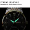 Wristwatches Men Quartz Watch Stainless Steel Top Quailty Luxury Push Button Hidden Clasp Waterproof Luminous Date Week Sport Wrist Watches 230307