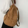 Backpack Vintage Canvas Drawstring College Fashion Anti-roubo Color Solid Color Student UNISSISEX Mulheres