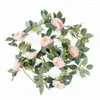 Fleurs décoratives 200 cm Soie Artificielle Rose Fleur Vigne Faux Plante Camélia Pivoine Rotin Fête De Mariage Suspendus Guirlandes Maison Jardin Mur