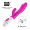 Vibratorer 30 hastighet uppladdningsbar handhållen silikon vuxen klitor klitoris klitoris sex leksak g spot dubbel motor kanin vibrator för kvinnor kvinnlig 230307