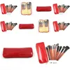 Escovas de maquiagem 16 pcs define bolsa de couro escovada vermelha kit de pincel profissional de alto grau Drop Kit Drop Health Beauty Tools Acces dh7py