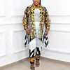 Zweiteilige Damenhose, afrikanische Büro-Damen, elegantes 2-teiliges Set, Bluse mit Leopardenmuster, lange Hose, formelles Business, Arbeitsspiel