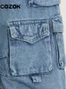 Dżinsy damskie 2023 Street Denim Spant Cargo Oversizezed Multi Pocket High talia szeroka noga moda luźna mopping 230306