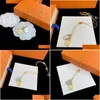 Pendant Necklaces Luxury V Brand Classic Designer Gold Sier 2 Colors Tags Clavicle Chain Necklace Party Jewelry For Women Dr Dh6Bd