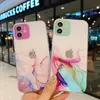 Clear Watercolor Painting Marble Clear Cases Soft TPU Camera Protection Shockproof Cover For iPhone 14 13 12 11 Pro XR XS Max X 8 Plus Samsung S22 S23 Ultra S21 FE