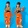 Stage Wear Loose Hip Hop Dance Costumes For Girls Vest Hoodie Hiphop Pants Suit Jazz Performance Rave Clothes DQS8413