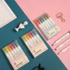 Surligneurs JIANWU 6pcsset Morandi stylo fluorescent de haute qualité mignon créativité surligneur stylo journal stylos fournitures d'art kawaii J230302