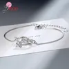 Charm Bracelets Forever Love 925 Sterling Silver CZ Diamond White Topaz Circles Box And Extender Chain Women Girls Valentines Gift