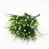 Decorative Flowers Green Plastic Grass Plant Artificial Flower Babysbreath Wedding Home Christmas Decoration Party Office Fake Plants Decor