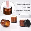 5G 20G 30G 50G Amber Glass Jars Face Cream Bottle Cosmetic Container med inre foder