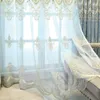 Curtain 2023 European Style Gold Thread Embroidered Luxury Curtains For Living Room Bedroom Blackout Custom Size