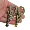 Key Rings handmade Super fine retro brass mermaid hook clasp with skull and cross decoration leather craft keychains keyring FO