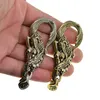 Key Rings handmade Super fine retro brass mermaid hook clasp with skull and cross decoration leather craft keychains keyring FO