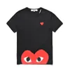 Tasarımcı Tee Erkek Tişörtleri Com Des Garcons Red Heart Kısa Kollu Tişört Beyaz Kadın 'XL