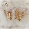 Stud Earrings 2023 Ins Trend Women Big Hyperbole Butterfly Style 2 Colours Golden And Silver Color Metal Fit For Party Date