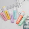 Highlighters 6pcsSet Cute Highlighter Macarons Marker Pen Soft Brush Marker Liner for Drawing Paint Art School Office Stationery Supplies J230302