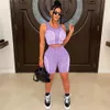 Summer Tracksuits اثنين من قطعتين من النساء مخططات مخططات الأزياء خزان أعلى سترة وسروال شورت مطابقة مجموعات الملابس الرياضية بالجملة بالجملة 9411