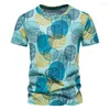 Herr t-skjortor hawaii bomull t-shirts för män avslappnad kort ärm o-hals herrar toppar tee modedesigner tryck skjorta
