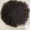 페루 버진 힌트 헤어 조각 #1B 6mm 웨이브 8x10 toupee knots pu 단위 남성용