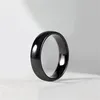 Wedding Rings 2mm 4mm 6mm 8mm Width Simple Curved Smooth Flat Edge Lovers Black Tungsten Steel Ring
