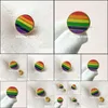 Broches Broches 50Pcs Badge Personnalisé Épingles En Émail Dur Et Broche Arc-En-Ciel Mignon Unique Gay Pride Les Lesbienne Épinglette Colorf Rond Métal Dhl9Z