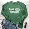 Wo tröjor herr hoodies tröjor mamma behöver prosecco ankomst ryska cyrilli 100%bomullskvinnor tröja rolig vår casual long hylsa topp 230307