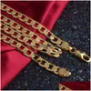 Chains Fashion 10Mm 18K Gold Plated Mens Hiphop 20 Inch Figaro Chain Necklaces For Women Hip Hop Jewelry Accessories Gift Drop Deliv Dhvyp